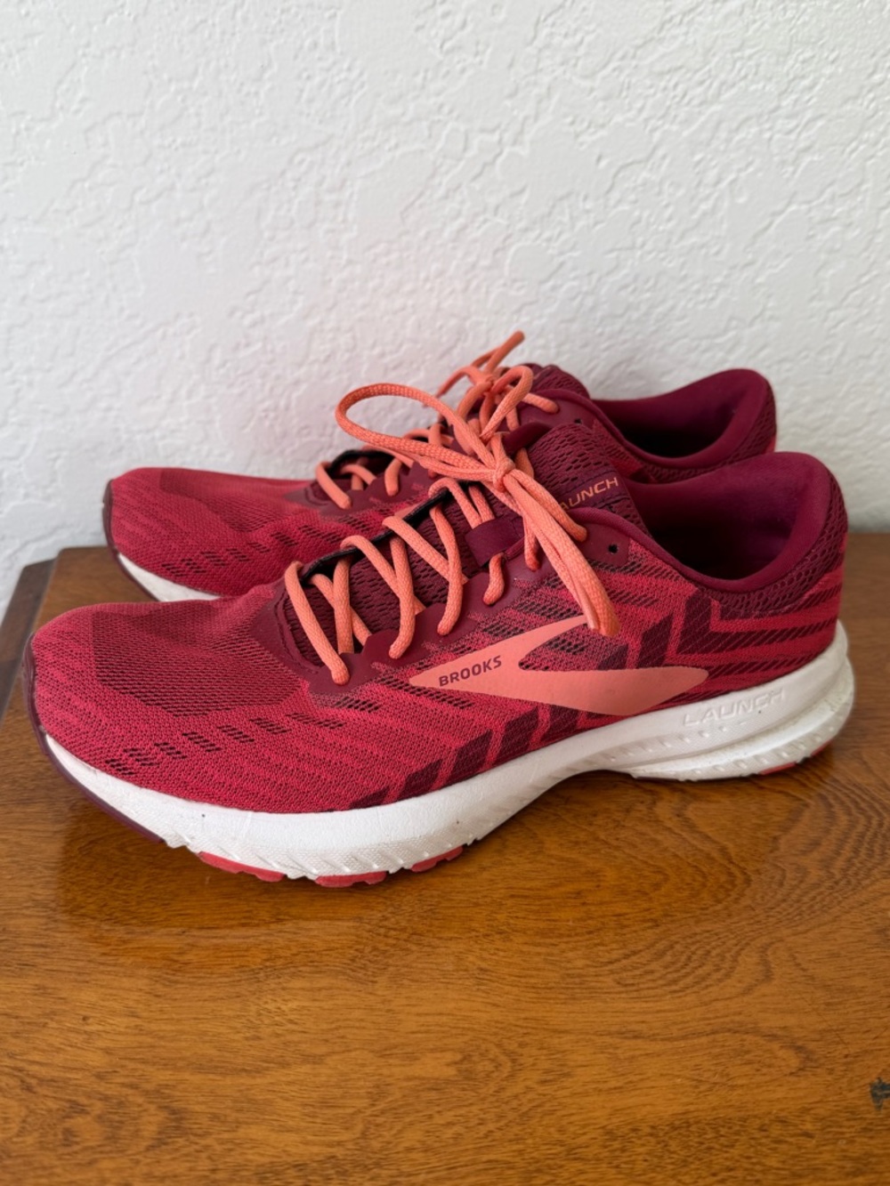 Brooks Women's Red and Coral Athletic Running Shoes
